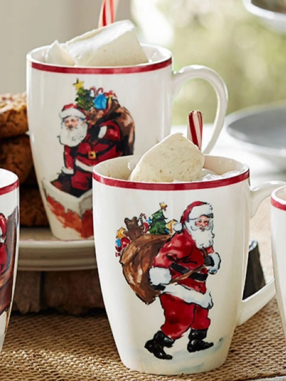 Pottery Barn Painted Santa Claus Mug- Discontinued
